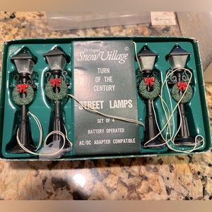 Snow Village Turn of the Century Street Lamps, Department 56, Battery Operated